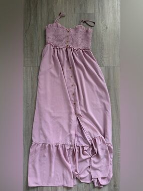 Women’s Pink Button-Front Midi Skirt